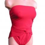 Bathing Suit Large Wrap-around Swimsuit Solid True..