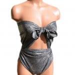 Small Bathing Suit Wrap-around Swimsuit Grey Snake..